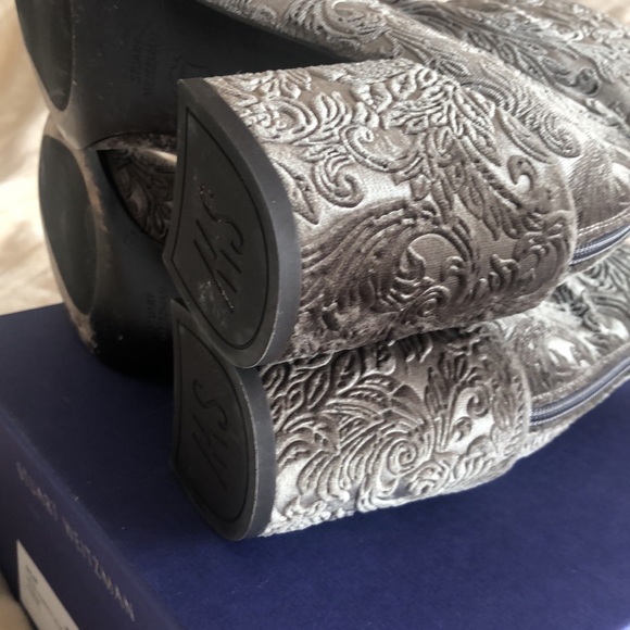 Stuart Weitzman Bacardi Greige Romantic Velvet - Picture 5 of 11